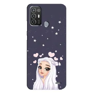 Чохол Стильні дівчата на TECNO Pop 6 Pro (BE8) (Дівчина та серця)
