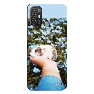 Чехлы с изображением разных животных для TECNO Pop 6 Pro (BE8) (Ежик на руках)