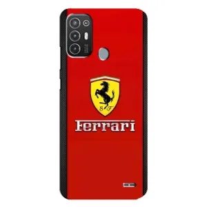 Силіконовий бампер з картинкою машини на TECNO Pop 6 Pro (BE8) (Ferrari Logo)