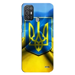 Чехол с картинкой (Патриотический ГЕРБ) на TECNO Pop 6 Pro (BE8) (Герб и Флаг Украины)