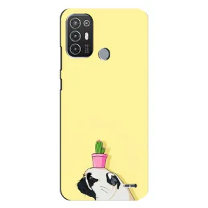 Бампер для TECNO Pop 6 Pro (BE8) з картинкою "Песики" (Кактус на голові)