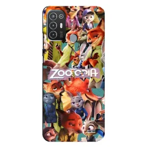 Силіконовий чохол з принтом Зоотрополіс для TECNO Pop 6 Pro (BE8) (Колаж героїв)