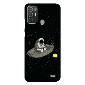 Силіконовый Чохол з принтом "Космонавти" на TECNO Pop 6 Pro (BE8) (Космонавт на рибалці)