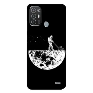 Силіконовый Чохол з принтом "Космонавти" на TECNO Pop 6 Pro (BE8) (Космонавт)