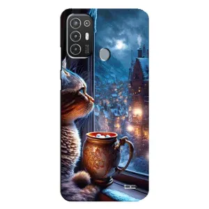 Чехлы на Новый Год TECNO Pop 6 Pro (BE8) (Кот новогодний)
