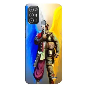 Чехол с картинкой (Патриотический КОЗАК) на TECNO Pop 6 Pro (BE8) (Козак с крыльями)