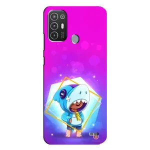 Чехол Бравл Старс для TECNO Pop 6 Pro (BE8) (Леон в костюме Акулы)