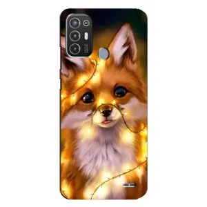 Чехол с Лисичкой для TECNO Pop 6 Pro (BE8) (Новогодний лисенок)