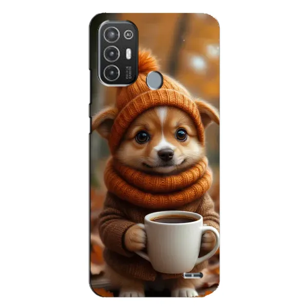 Чохол з малюнком «Песик з кавою» для TECNO Pop 6 Pro (BE8) Чохол з малюнком «Песик з кавою» для TECNO Pop 6 Pro (BE8)
