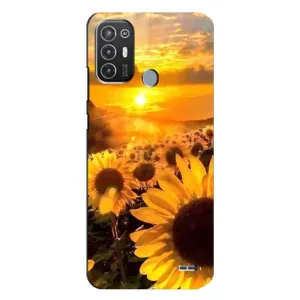 Чехол с Цветами для TECNO Pop 6 Pro (BE8) (поле подсолнухов)