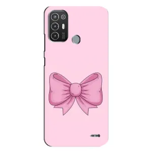 Чехол банты для TECNO Pop 6 Pro (BE8) (Розовый бантик)