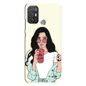 Силіконовый Чохол на TECNO Pop 6 Pro (BE8) з картинкой Модных девушек (З напоєм)
