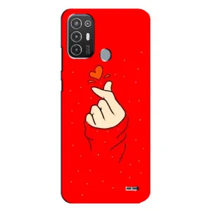 Чохол (Знак сердечка) для TECNO Pop 6 Pro (BE8) (Сердечко на червоному)