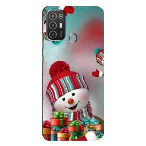 Чехлы на Новый Год TECNO Pop 6 Pro (BE8) (Снеговик в шапке)
