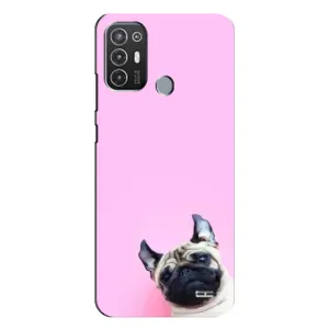 Бампер для TECNO Pop 6 Pro (BE8) з картинкою "Песики" (Собака на рожевому)