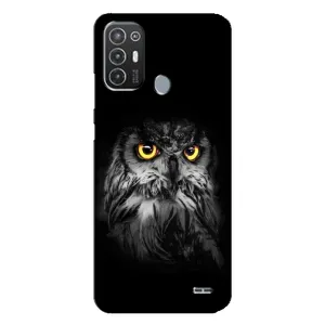 Чехлы с принтом СОВЫ для TECNO Pop 6 Pro (BE8) (Сова на чёрном)