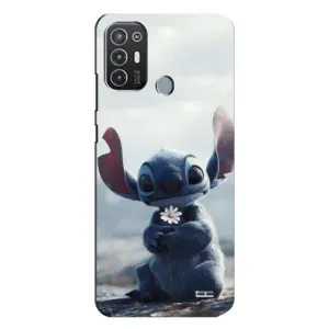 Чехол с рисунком Стич для TECNO Pop 6 Pro (BE8) (Стич с цветочком)