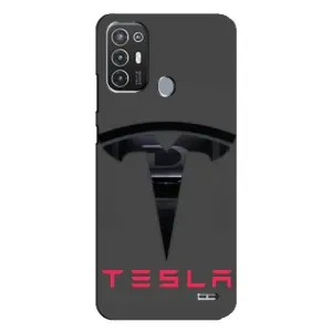 Силіконовий бампер з картинкою машини на TECNO Pop 6 Pro (BE8) (Logo TESLA)