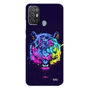 Силиконовый бампер с картинкой животных для TECNO Pop 6 Pro (BE8) (Тигр-Арт)