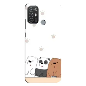 Чехлы с изображением разных животных для TECNO Pop 6 Pro (BE8) (Удивленные медвеженки)