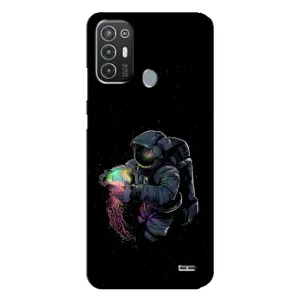 Силіконовый Чохол з принтом "Космонавти" на TECNO Pop 6 Pro (BE8) (В руках земля)