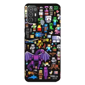 Чохол майнкрафт для TECNO Pop 6 Pro (BE8) (Усі персонажі)