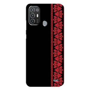 Силіконовый Чохол на TECNO Pop 6 Pro (BE8) з картинкой Вишиванки (Вишиванка на чорному)