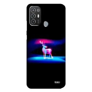 Силиконовый бампер с картинкой животных для TECNO Pop 6 Pro (BE8) (Яркий олень)