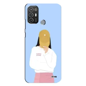 Силіконовый Чохол на TECNO Pop 6 Pro (BE8) з картинкой Модных девушек (Жовта кепка)