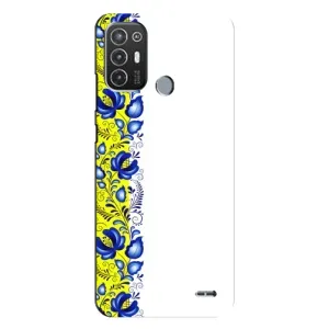 Силіконовый Чохол на TECNO Pop 6 Pro (BE8) з картинкой Вишиванки (Жовто-біла вишиванка)