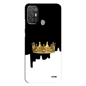 Чохол (Корона на чорному фоні) для Техно Поп 6 про (Золота корона)