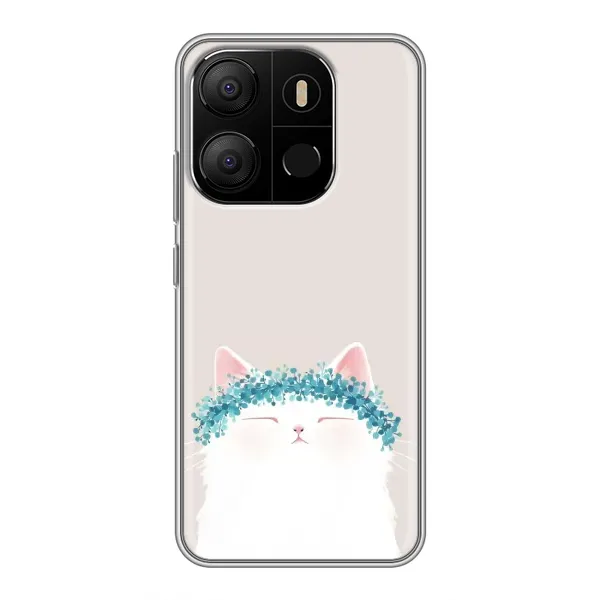 Чехол с рисунком «Белый котик» для TECNO Pop 7 Pro Чехол с рисунком «Белый котик» для TECNO Pop 7 Pro