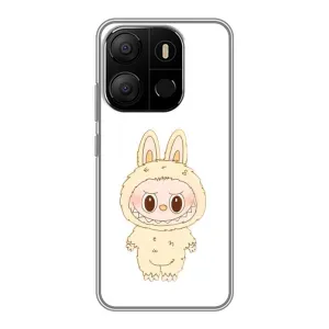 Чехол с принтом Лабубу для Tecno Pop 7 Pro (Бежевый Лабубу)