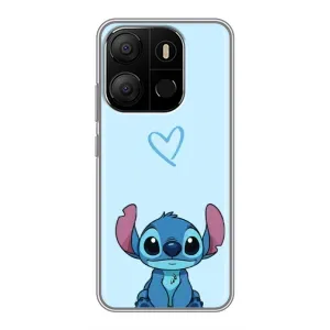 Чехол с рисунком Стич для TECNO Pop 7 Pro (Голубой Стич)