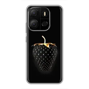 Чехол с изображением вкусной еды для Tecno Pop 7 Pro (Чёрная клубника)