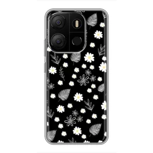 Чохли з тематикою "КВІТИ" на Tecno Pop 7 Pro (цвітіння на чорному)