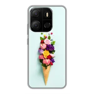 Чохли з тематикою "КВІТИ" на Tecno Pop 7 Pro (Квітка-морозиво)