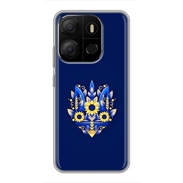 Чехол с рисунком «Цветущий Герб» для TECNO Pop 7 Pro