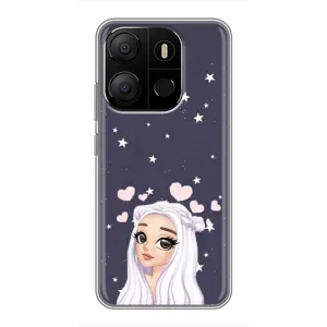 Чехол Стильные девушки на Tecno Pop 7 Pro (Девушка и сердечки)