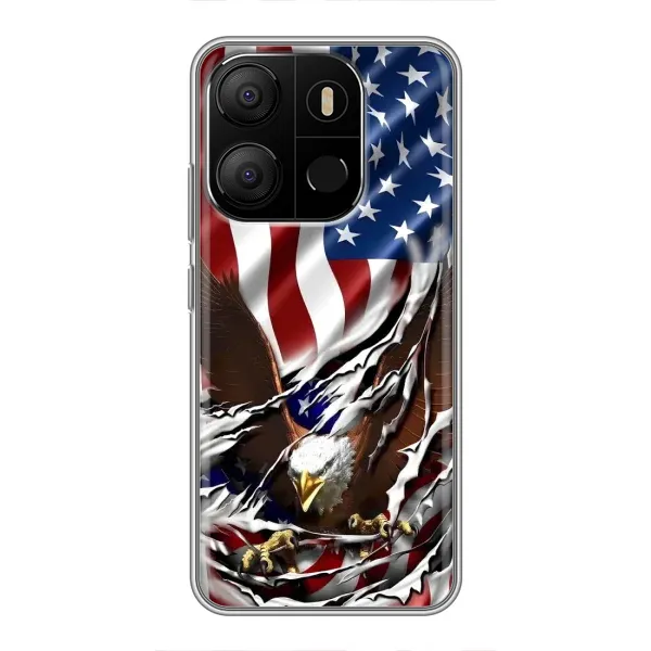 Чехол с рисунком «Флаг USA» для TECNO Pop 7 Pro Чехол с рисунком «Флаг USA» для TECNO Pop 7 Pro