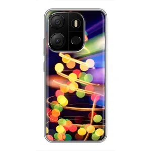 Чехол Новогодняя Елка на Tecno Pop 7 Pro (Гирлянды)