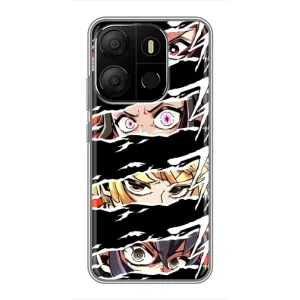 Силіконові чохлі з очіма Anime для Техно ПОП 7 Про (Очі на чорному)