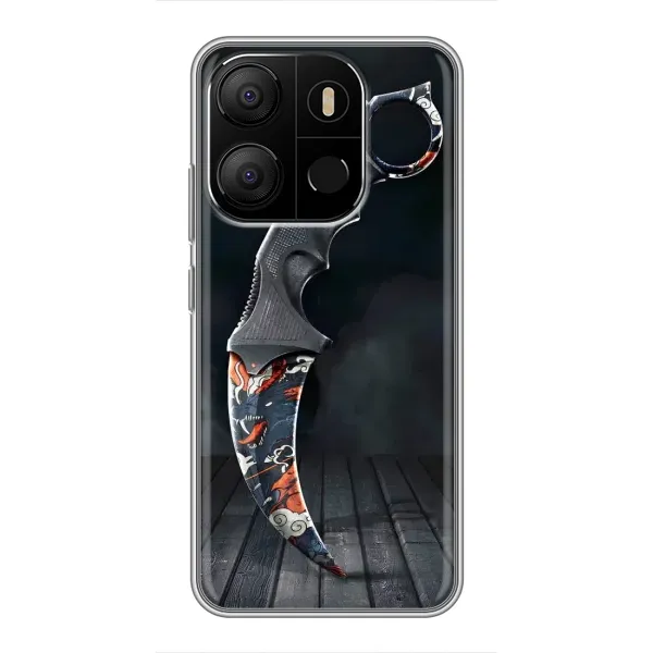 Чехол с рисунком «Кинжал КС ГО» для TECNO Pop 7 Pro Чехол с рисунком «Кинжал КС ГО» для TECNO Pop 7 Pro
