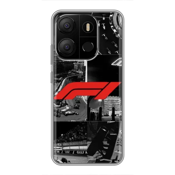 Чехол с рисунком «Коллаж Формула 1» для TECNO Pop 7 Pro Чехол с рисунком «Коллаж Формула 1» для TECNO Pop 7 Pro