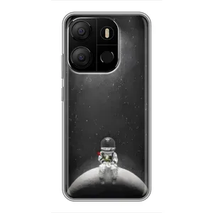 Силіконовый Чохол з принтом "Космонавти" на Tecno Pop 7 Pro (Космонавт романтик)