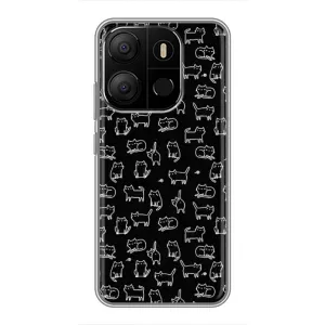 Чохол на тематику: Коти для TECNO Pop 7 Pro (Котики на чорному)