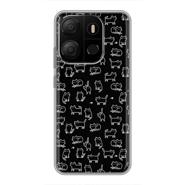 Чехол с рисунком «Котики на черном» для TECNO Pop 7 Pro Чехол с рисунком «Котики на черном» для TECNO Pop 7 Pro