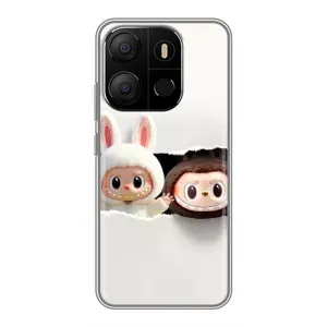 Чехол с принтом Лабубу для Tecno Pop 7 Pro (Фигурки Labubu)