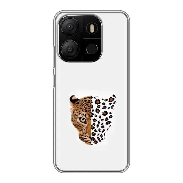 Чехол с рисунком «Леопард на белом» для TECNO Pop 7 Pro Чехол с рисунком «Леопард на белом» для TECNO Pop 7 Pro