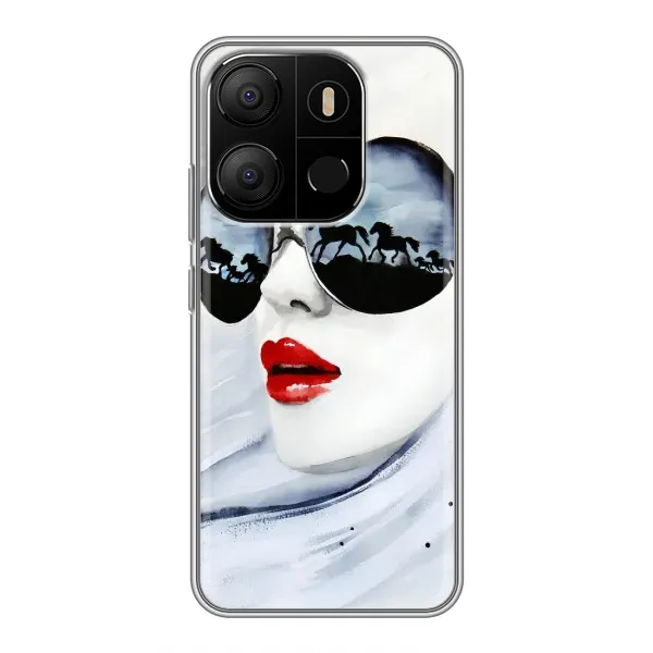 Чехол с рисунком «Любительница коней» для TECNO Pop 7 Pro Чехол с рисунком «Любительница коней» для TECNO Pop 7 Pro